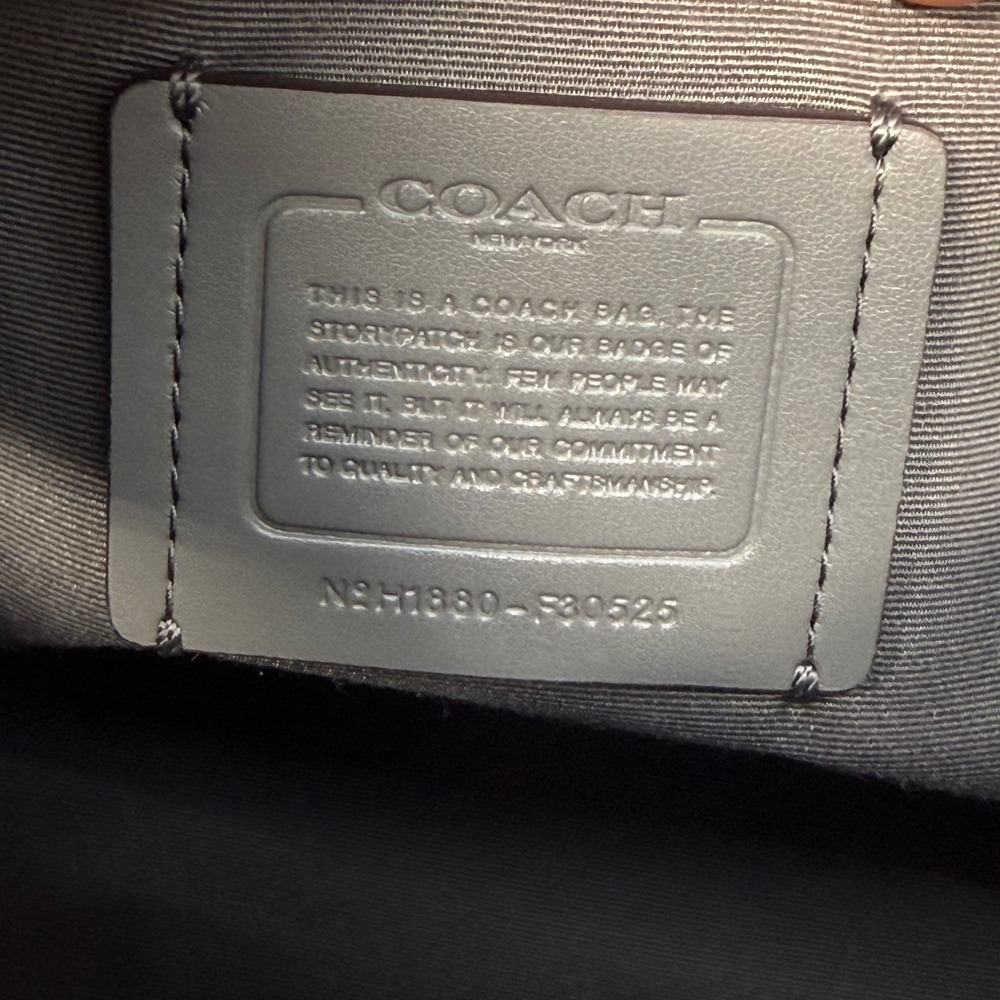 Coach Faye Convertible Backpack Gray Leather Turnlock 3 Way Bag Buffalo Embossed - Picture 11 of 16